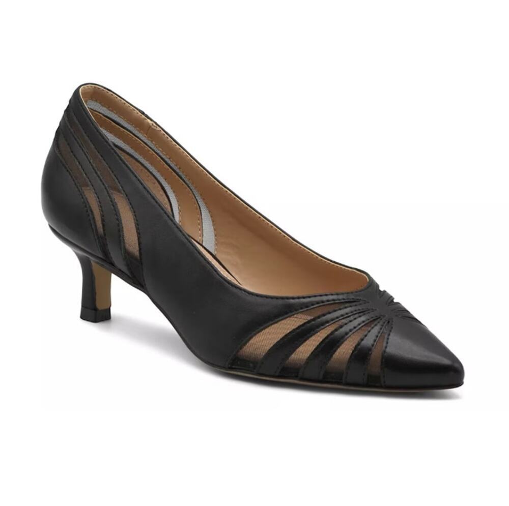 Adrienne Vittadini Women's Black Slip On Heel Smillis Pumps Size 6.5M